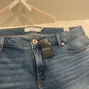 Torrid Classic Blue Denim Jeans “Lover” on back pocket